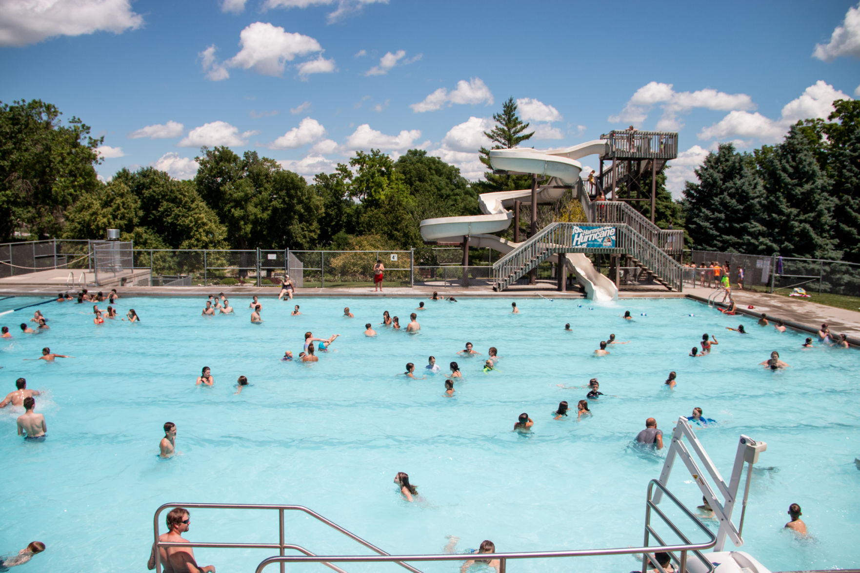 First day of swimming at Harmon Pool